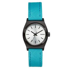 Часы женские Nixon Small Time Teller Leather Silver/Turquoise