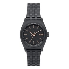 Часы женские Nixon Small Time Teller All Black/Rose Gold