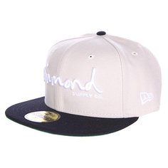 Бейсболка с прямым козырьком Diamond Og Script Fitted Hat Tan