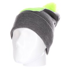 Шапка Truespin Abc Pompom Beanie Grey/Lime D