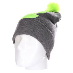 Шапка Truespin Abc Pompom Beanie Grey/Lime C