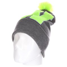 Шапка Truespin Abc Pompom Beanie Grey/Lime W