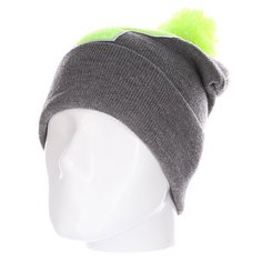 Шапка Truespin Abc Pompom Beanie Grey/Lime P