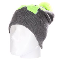 Шапка Truespin Abc Pompom Beanie Grey/Lime N