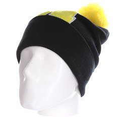 Шапка Truespin Abc Pompom Beanie Black/Yellow H