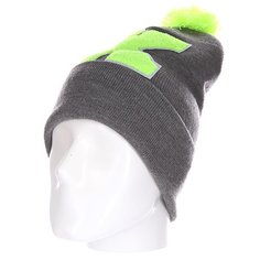 Шапка Truespin Abc Pompom Beanie Grey/Lime K