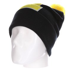 Шапка Truespin Abc Pompom Beanie Black/Yellow E