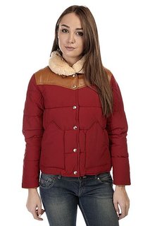 Пуховик женский Penfield Rockwool Leather Yoke Down Jacket Red