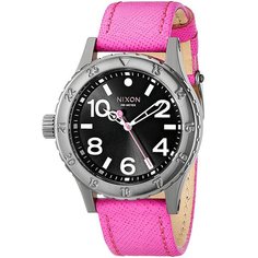 Часы женские Nixon 38-20 Leather Black/Hot Pink