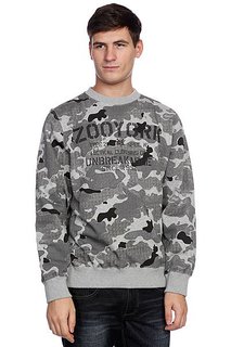 Толстовка классическая Zoo York Stencil Kit Crew Washed Black Camo