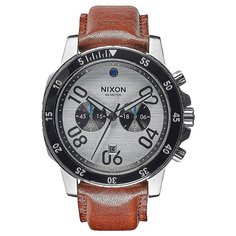 Кварцевые часы Nixon Ranger Chrono Leather Silver/Saddle