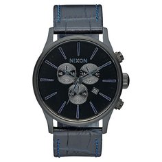 Кварцевые часы Nixon Sentry Chrono Leather Navy Gator