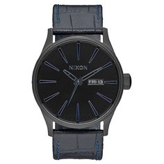 Кварцевые часы Nixon Sentry Leather Navy Gator