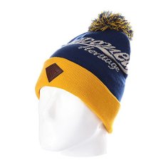 Шапка с помпоном Запорожец Logo Beanies Blue/Yellow
