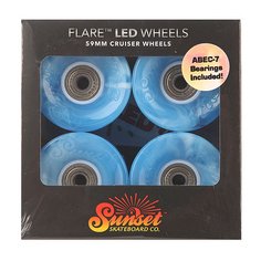 Колеса для скейтборда для лонгборда Sunset Cruiser Wheel With Abec7 Swirl Blue 78A 59 mm