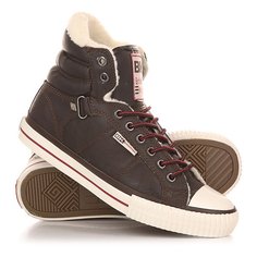 Кеды кроссовки утепленные женские British Knights Atoll Velcro Dk Brown/Burgundy