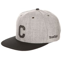 Бейсболка с прямым козырьком TrueSpin Abc Snapback Dark Grey/Black Leather-c