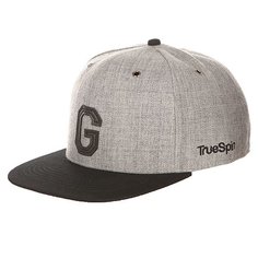 Бейсболка с прямым козырьком TrueSpin Abc Snapback Dark Grey/Black Leather-g