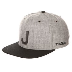 Бейсболка с прямым козырьком TrueSpin Abc Snapback Dark Grey/Black Leather-j