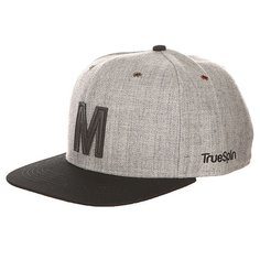 Бейсболка с прямым козырьком TrueSpin Abc Snapback Dark Grey/Black Leather-m