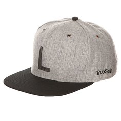 Бейсболка с прямым козырьком TrueSpin Abc Snapback Dark Grey/Black Leather-l