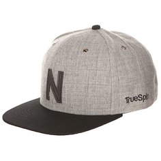 Бейсболка с прямым козырьком TrueSpin Abc Snapback Dark Grey/Black Leather-n