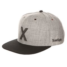 Бейсболка с прямым козырьком TrueSpin Abc Snapback Dark Grey/Black Leather-x