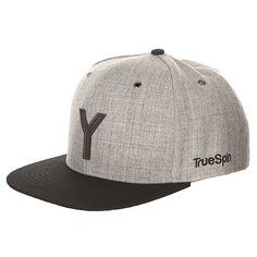 Бейсболка с прямым козырьком TrueSpin Abc Snapback Dark Grey/Black Leather-y