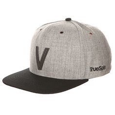 Бейсболка с прямым козырьком TrueSpin Abc Snapback Dark Grey/Black Leather-v