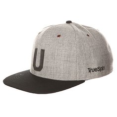 Бейсболка с прямым козырьком TrueSpin Abc Snapback Dark Grey/Black Leather-u