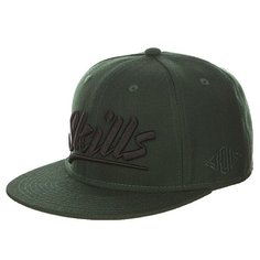 Бейсболка с прямым козырьком Skills 03 Deep Green