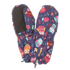 Варежки сноубордические детские Roxy Snows Up Mitt Little Owl Blue Prin