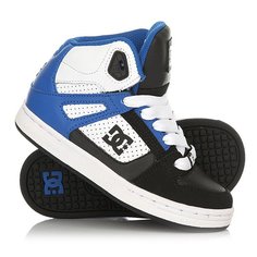 Кеды кроссовки высокие детские DC Rebound Black/White/Blue