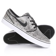 Кеды кроссовки низкие Nike Zoom Stefan Janoski Prem Txt Black White Green Glow