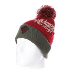 Шапка с помпоном Запорожец Logo Beanies Red/Green