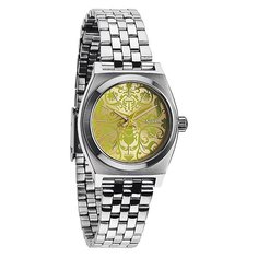 Часы женские Nixon Small Time Teller Silver/Neon Yellow/Beetlepoint
