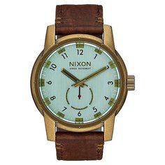 Кварцевые часы Nixon Patriot Leather Brass/Green Crystal/Brown