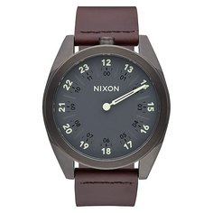 Кварцевые часы Nixon Genesis Leather Gunmetal/Brown