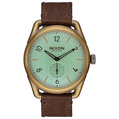 Кварцевые часы Nixon C39 Leather Brass/Green Crystal/Brown