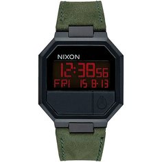 Электронные часы Nixon Re-run Leather All Black/Green