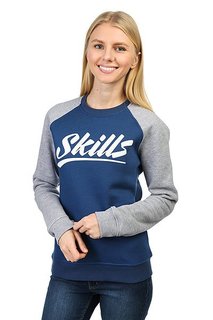 Толстовка классическая женская Skills College Blue/Gray