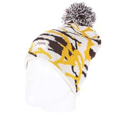 Шапка с помпоном Запорожец Camo Beanies White/Yellow