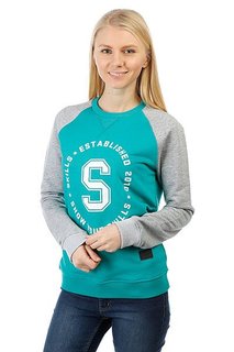 Толстовка свитшот женская Skills S Crewneck Emerald/Grey