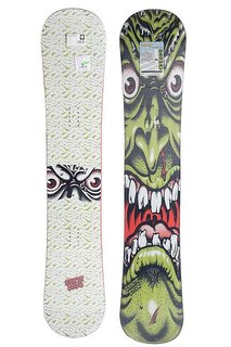Сноуборд Santa Cruz 11/12 Face Go Big Rocker Double Sidecut True Twin Translucent Green 158