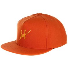 Бейсболка с прямым козырьком Huf Script Duck Snapback Brown