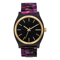 Кварцевые часы женские Nixon Time Teller Acetate Multi/Black/Gold