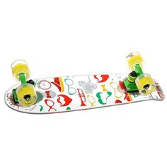 Скейт мини круизер Virgin Hipsters Clear/Green/Yellow