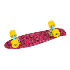 Скейт мини круизер Пластборд Neon Lips Skull Faces Pink/Multi 6 x 22.5 (57.2 см) Пластборды