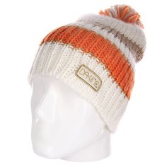 Шапка с помпоном женская Dakine Sadie White/Orange