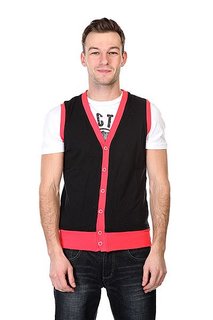 Жилетка Urban Classics Jersey Button Vest Black Infrared
